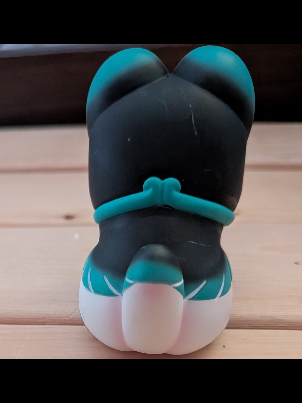 Mystical Cat Figurine - Pink & Teal Decorative Figure - Picture 3 of 5